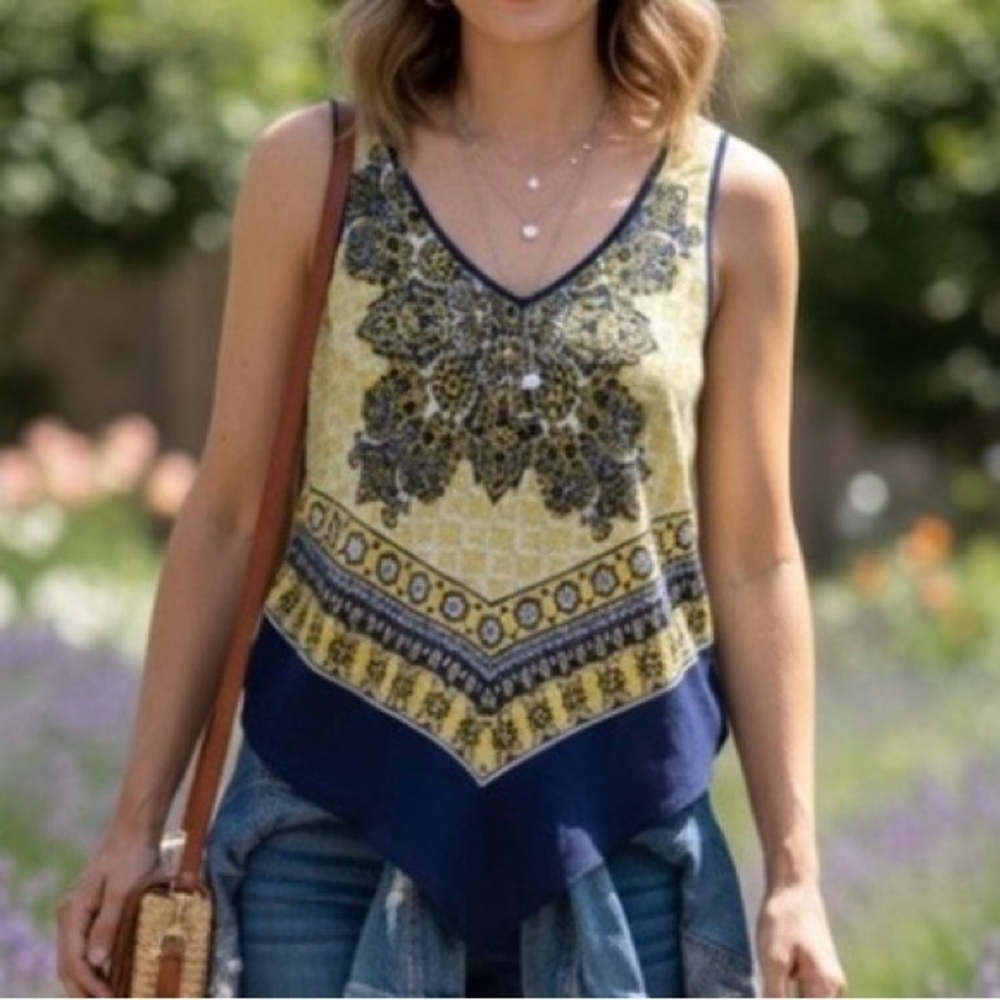 Iz Byer Blue and Yellow Tank Top Vibrant and Stylish
